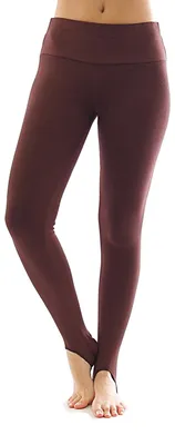 Produktbild von Thermo Fleece hoher Bund mit Steg Leggings Baumwolle Leggins braun XXL