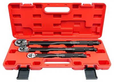 Drehmomentschlüssel-Set 3-teilig, 1/4" 5-25 Nm, 3/8" 10-60 Nm, 1/2" 20-210 Nm