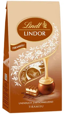Zdjęcie produktu dla Lindor Tiramisu, mleczna czekolada z nadzieniem mascarpone i kawą, 100g