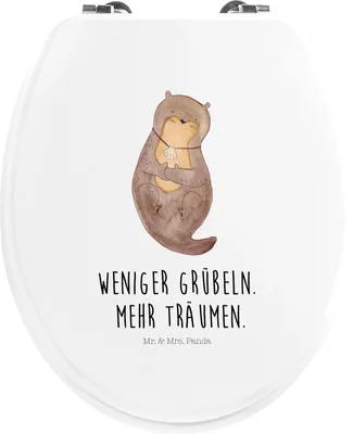 Produktbild von Mr. & Mrs. Panda Klo-Deckel Otter Muschel - Weiß - Geschenk, Toilettendeckel, Holz, Klobrille, Seeotter, klo deckel, Träumen, WC-Sitz, Optimistisch, Klodeckel, Positiv