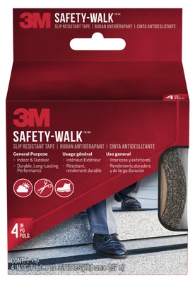 Produktbild von 3M Safety-Walk Antirutschbelag 610B, Schwarz, 101 mm x 4,57 m, Innen/Außen, für Treppen und Rampen, Hochleistung
