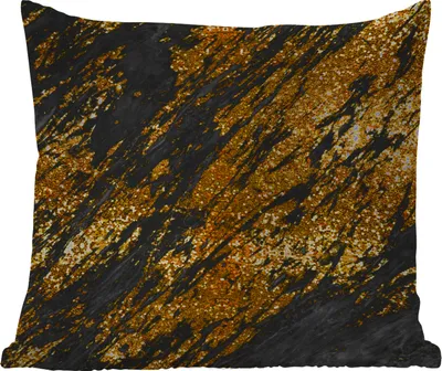 Produktbild von MuchoWow® Outdoor Kissen - Marmor - Gold - Glitter - Schwarz - 60x60 cm - Wetterfest - Lounge Kissen - Dekoration - Schlaf Kissen