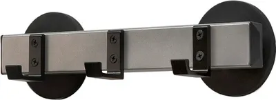 Produktbild von Magnetische Wandgarderobe mit 3 Haken | HxBxT 10x8x30cm | Schwarz / Silber