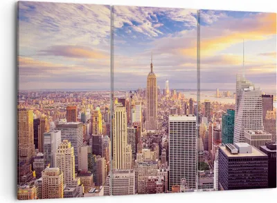 Produktbild von Bild auf Leinwand - Leinwandbild - New York Stadt - 105x70cm - Wand Bild - Wanddeko - Wandbilder - Leinwanddruck - Bilder - Kunstdruck - Wanddekoration - Leinwand bilder - Wandkunst - CE105x70-3638