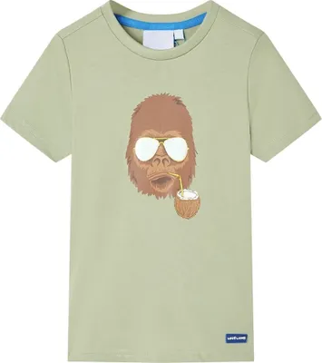 Produktbild von Design Kinder-Kurzarmshirt Hellkhaki 116, Langarmshirts 2024 Neu