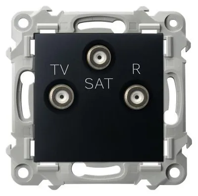 Obrázok produktu pre OSPEL Čierna anténna zásuvka TV/R/SAT SZAFIR bez rámčeka GPA-ZS/M/33