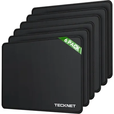 Immagine prodotto di Tappetino per mouse, confezione da 6, dimensioni 270 x 210 mm, impermeabile, antiscivolo, colore nero, ideale per il gaming