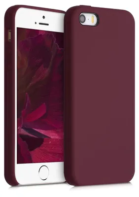Produktbild von kwmobile Handyhülle für Apple iPhone SE (1.Gen 2016) / iPhone 5 / iPhone 5S Hülle - Case Silikon - Kabelloses Laden - Schutzhülle Cover in Tawny Red