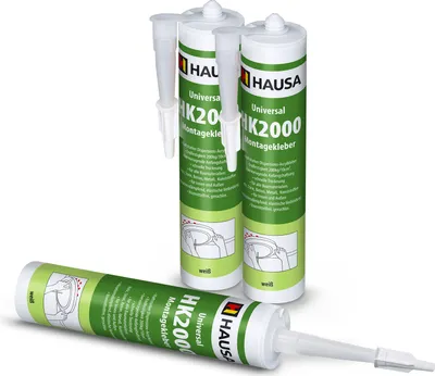 Produktbild von HAUSA High-Tack Montagekleber HK2000 Baukleber für Styropor Leisten 3 x 310ml