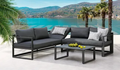Produktbild von BEST Loungegruppe Rhodos anthrazit Metall, Aluminium, 12-teilig