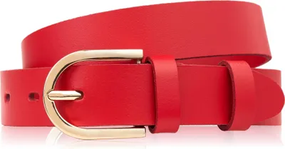 Produktbild von Damen Ledergürtel 100 cm rot mit goldener Schnalle Paolo Peruzzi Damen-Hosengürtel PG-01-RD-100