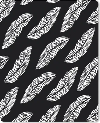 Produktbild von MuchoWow® Mauspad Mousepad Muster - Federn - Schwarz und Weiß 30x40 cm - Mousepads - Maus Mat - Pad - Mausunterlage - Mausmatten