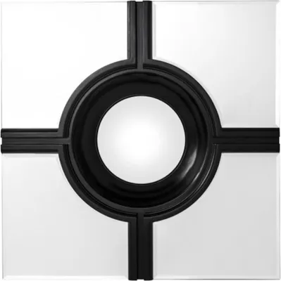 Produktbild von Casa Padrino Luxus Wand Spiegel Art Deco Schwarz / Spiegelglas 61 x 61 cm - Wandspiegel