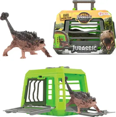 Produktbild von Toi-Toys 37540Z WORLD OF DINOSAURS – Dinosaurier im Käfig - Tragekoffer mit Figur – Dino Spielzeug Ankylosaurus