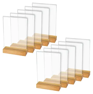 Image de Support en acrylique avec base en bois - 20 pièces, format DIN A5