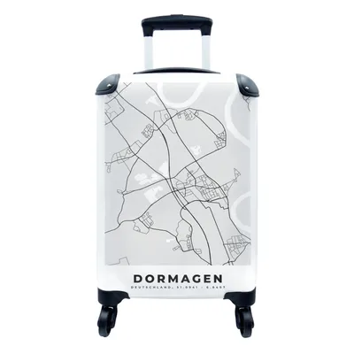 Produktbild von MuchoWow® Koffer Handgepäck Trolley Rollkoffer Kleine Reisekoffer mit 4 Rollen - Karte - Deutschland - Dormagen - Stadtplan - Cabin Size < 55x40x23 cm & 55x40x20 cm - Fotokoffer - Kabinenkoffer - Boardgepäck - Reise-Box - Reisekoffer - Reisegepäck - Koffer mit Bild - Trolley für Kinder