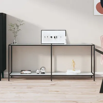 Immagine prodotto di The Living Store Tavolo consolle bianco 180x35x75,5 cm in vetro temperato