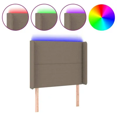 Produktbild von vidaXL LED Kopfteil Taupe 93x16x118/128 cm Stoff