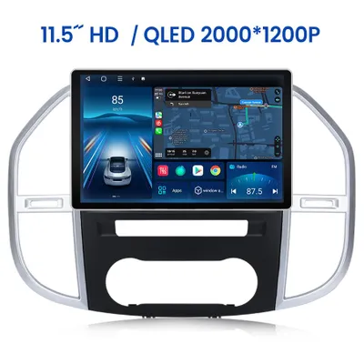 Obrázok produktu pre Hexinex 11,5-palcové autorádio s Androidom, CarPlay, Android Auto, 8-jadrový procesor, 2 GB RAM + 32 GB úložisko, určené pre vozidlá Mercedes Benz Vito W447 (2014-2024), s GPS navigáciou, Wi-Fi, FM, SWC (ovládanie na volante), BT (Bluetooth), RDS, DSP, DAB+ a 4G