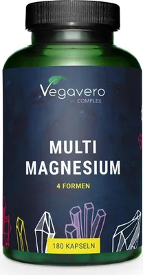 Produktbild von Vegavero Multi Magnesium | 180 Kapseln | Komplex mit 4 Magnesium-Formen | vegan