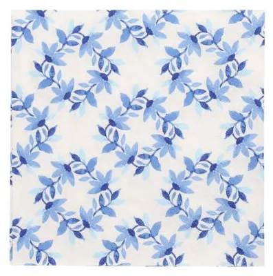 Produktbild von Servietten, 3-lagig 1/4-Falz 33 cm x 33 cm "Blue Wreaths"