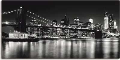 Produktbild von ARTland Leinwandbild Nächtliche Skyline Manhattan I Größe: 150x75 cm