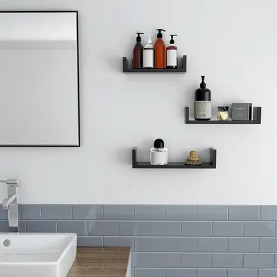 Productafbeelding van Famanu Wandplanken set - 3 planken, 30/35/40 cm, zwart
