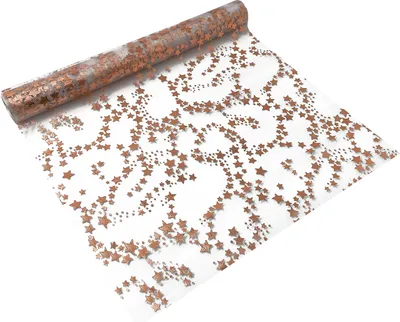 Produktbild von Oblique Unique Tischläufer Sterne Tischband roségold metallisch Stern Läufer Tischdeko für Weihnachten Silvester Deko