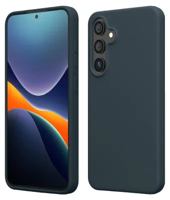 Produktbild von kwmobile Handyhülle für Samsung Galaxy S25 Hülle - Case Silikon - Kabelloses Laden - Schutzhülle Cover in Dunkler Schiefer