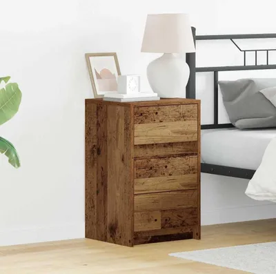 Obrázek produktu pro vidaXL Noční stolek se zásuvkami z regenerovaného dřeva 38 x 34 x 61 cm materiál na bázi dřeva