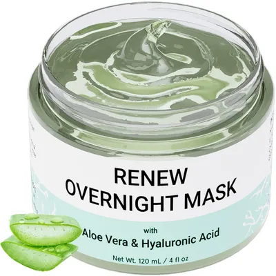Produktbild von Nachtpflegemaske Gesichtsmaske Schlafmaske - Mit Aloe Vera und Hyaluronsäure - Feuchtigkeitsspendend - Leicht und ohne fettiges Gefühl