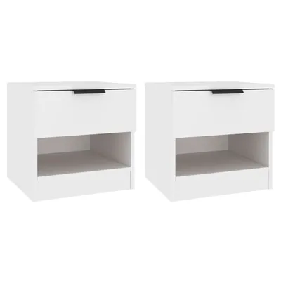 Produktbild von "im Sonderangebot"Nachttisch 2er Set, für Schlafzimmer - elegantes Design - Nachtkommode - Weiß Holzwerkstoff - Nachttische & -schränke DEMöbel824370