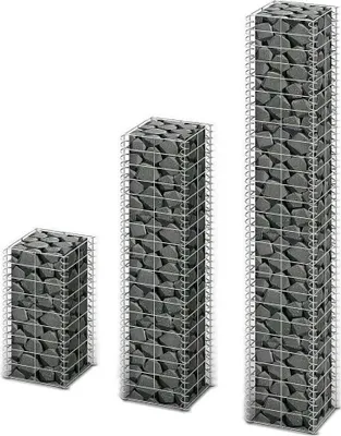 Produktbild von "2026 MODERNE"Gabionen-Set 3-tlg. Verzinkter Draht Promotion255885 - Metallzäune