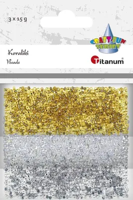 Obrázok produktu pre Strieborné, zlaté, biele korálky na navliekanie 3x15g Titanum