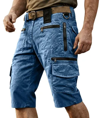 Imagen del producto de Pantalones cortos cargo de algodón para hombre, ideales para el verano