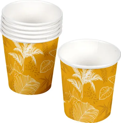 Image de Set de 10 gobelets en carton Palmier exotique