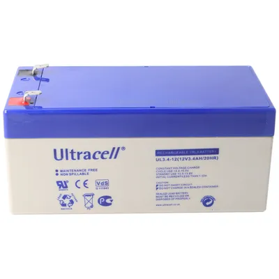 Obrázok produktu pre UL3.4-12 Olovená batéria Ultracell 12 V, 3,4 Ah