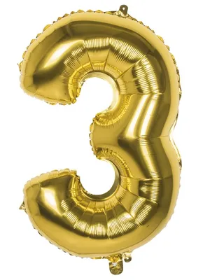 Produktbild von Folienballon Zahl 3 gold metallic 86cm