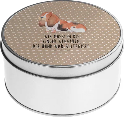 Produktbild von Mr. & Mrs. Panda Dose Hund Basset Hound - Hundeglück - Geschenk, Süß, Kaffeedose, Aufbewahrungsbehälter, Vorratsdosen, Metalldose, keksdosen