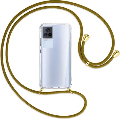 Produktbild von Handykette Backcover-Schutzhülle mit Band (Metall goldfarben) für vivo IQOO 7 - khaki