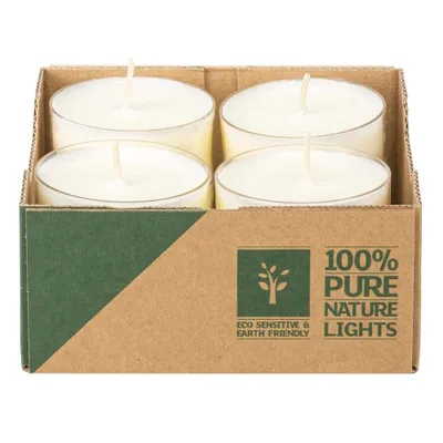 Image de PURE Natural Lights - 8 bougies à chauffe-plat 10h de combustion, paquet de 3