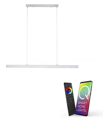 Zdjęcie produktu dla Lampa wisząca srebrna Q-CORA LED Paul Neuhaus 2375-95 sterowana pilotem funkcja smart