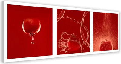 Produktbild von Leinwandbild rote tomatengemüse 90x30 cm Feeby rot wandbild bereit zum aufhängen