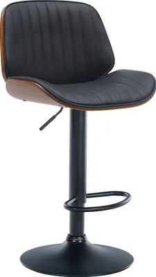 Produktbild von Barhocker HLO-CP285 Kunstleder schwarz walnuss/schwarz