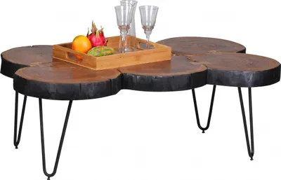 Produktbild von Couchtisch Massivholztisch WABEN 110x60 cm Holz Sheesham