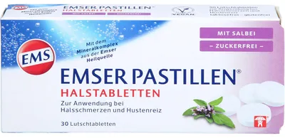 Image de EMSER Pastilles pour la gorge à la sauge sans sucre, 30 comprimés