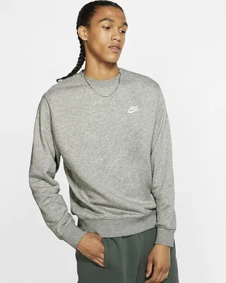 Produktbild von Nike M Nsw Club Crw Ft Dk Grey Heather/White 3Xl