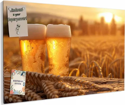 Produktbild von Magnettafel 90x60cm magnetisch & beschreibbar Metall-Board - Sonnenuntergangsbecher