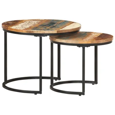 Image de Tables de salon 2 pcs. Vieux bois massif