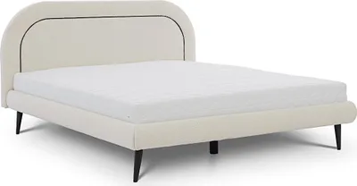 Productafbeelding van Slaapkamer meubels: Wit bed, modern textielbed, gestoffeerd tweepersoonsbed